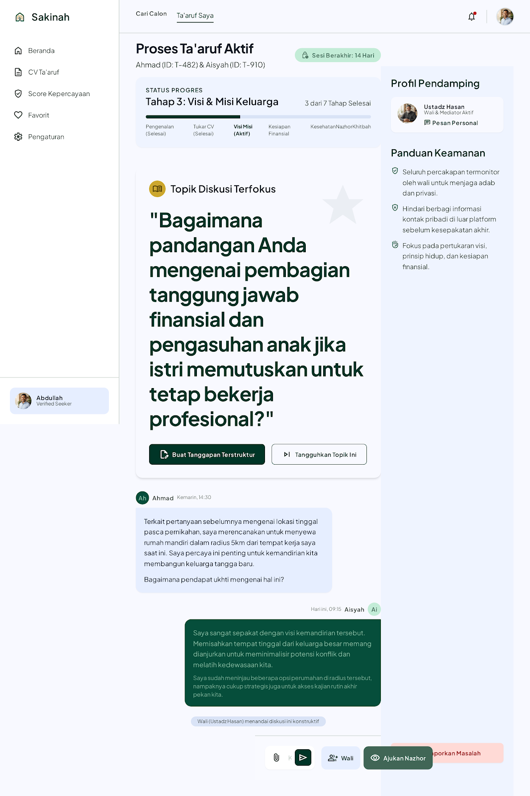 Ruang ta'aruf aktif dengan pendamping